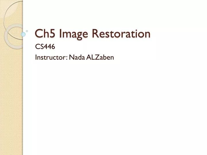 ch5 image restoration