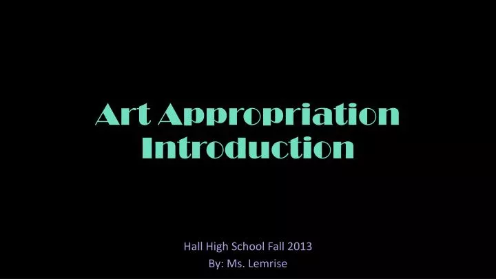 art appropriation introduction
