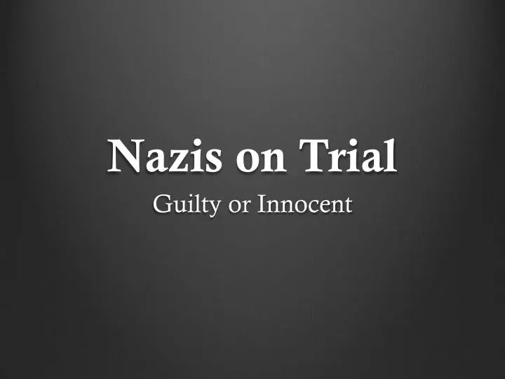 nazis on trial