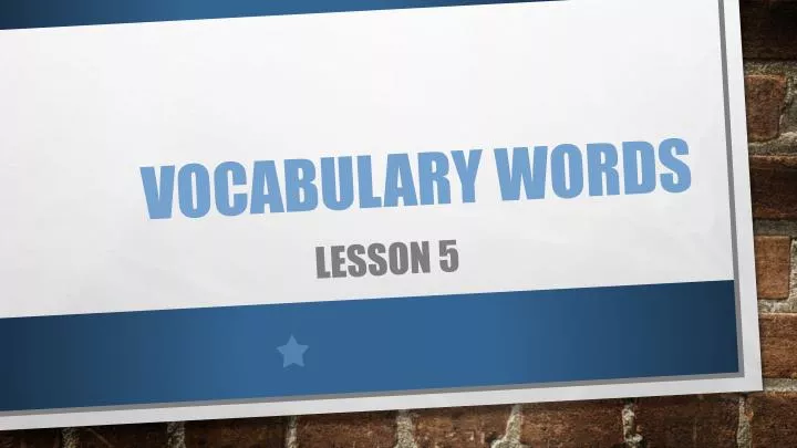 PPT - Vocabulary Words PowerPoint Presentation, free download - ID:2930285