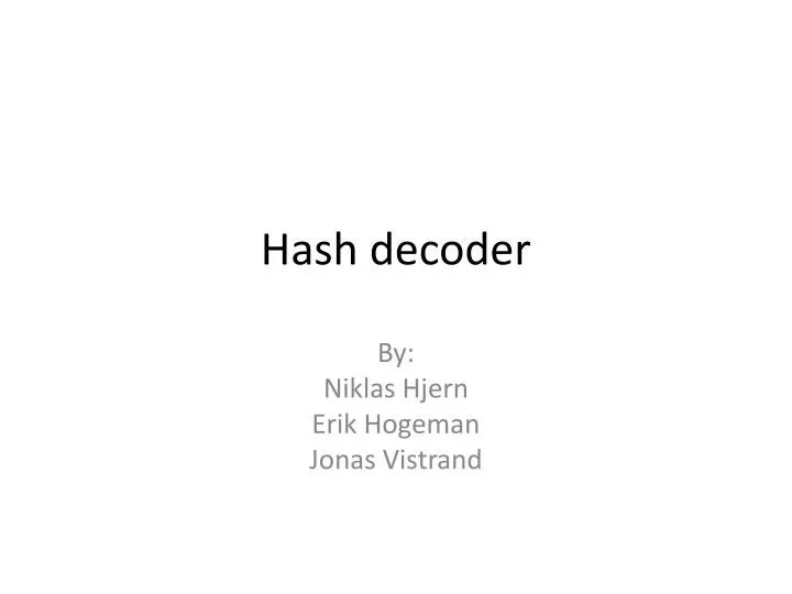 hash decoder
