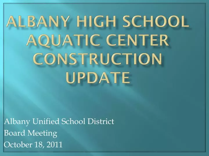 albany high school aquatic center construction update