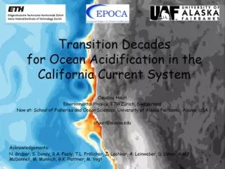 Transition Decades for Ocean Acidification in the California Current System