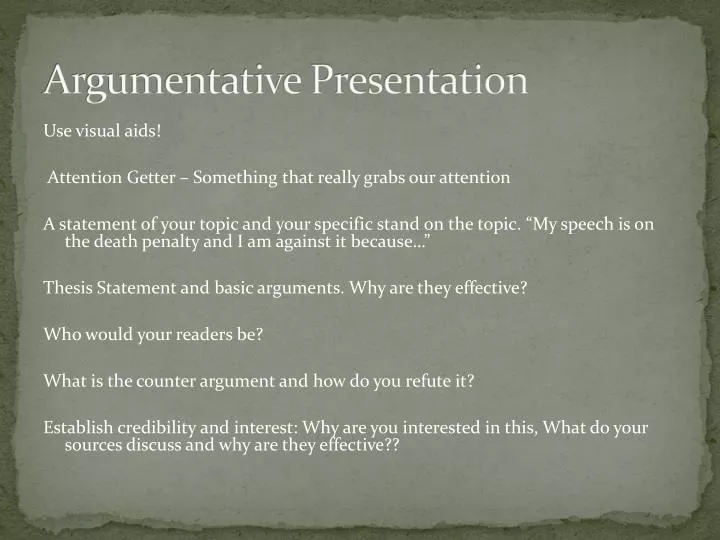 argumentative presentation
