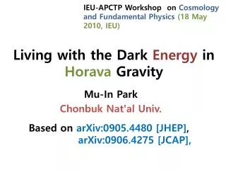 Living with the Dark Energy in Horava Gravity