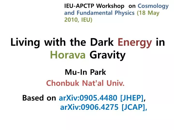 living with the dark energy in horava gravity