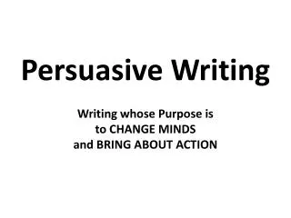 Persuasive Writing