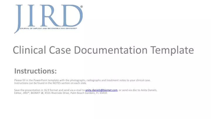 clinical case documentation template