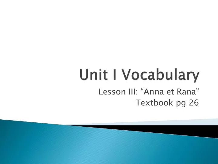 unit i vocabulary