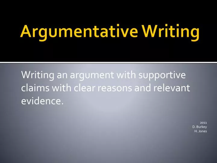 argumentative writing powerpoint 9th grade