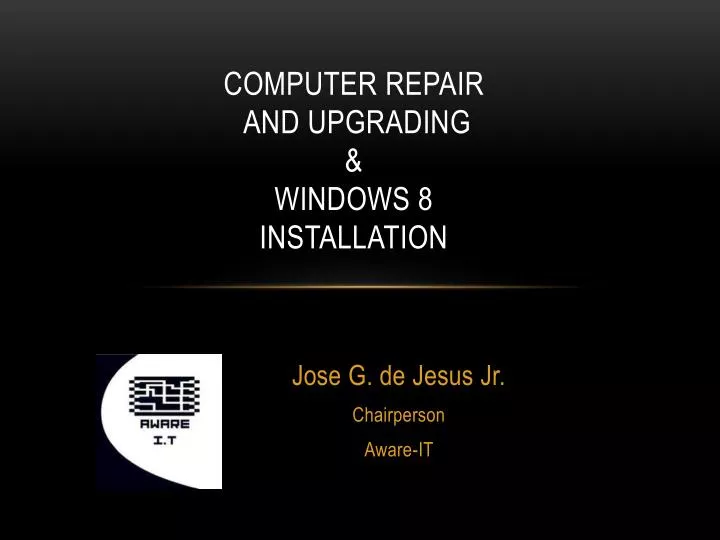 computer repair and upgrading windows 8 installation