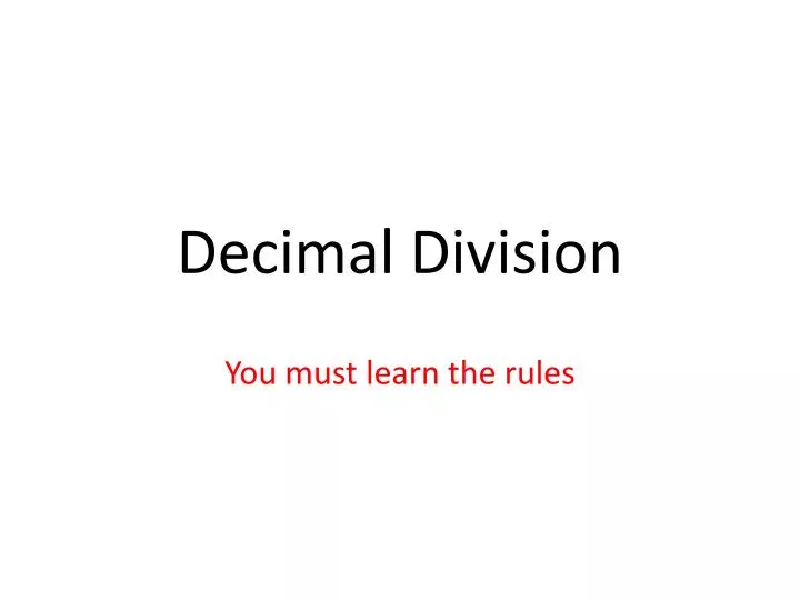 decimal division