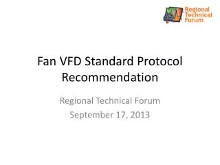Fan VFD Standard Protocol Recommendation