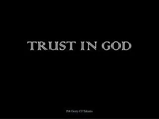 trust in god