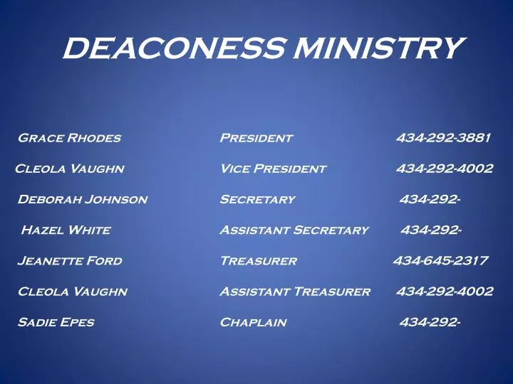 deaconess ministry