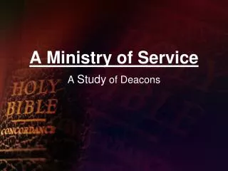 a ministry of service