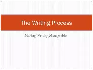 The Writing Process