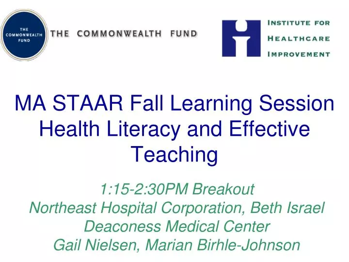 ma staar fall learning session health literacy and effective teaching