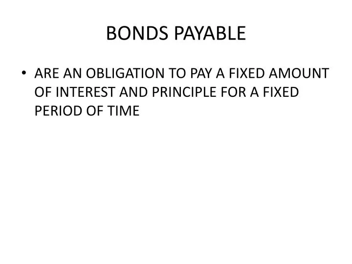 bonds payable