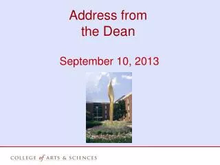 Address from the Dean