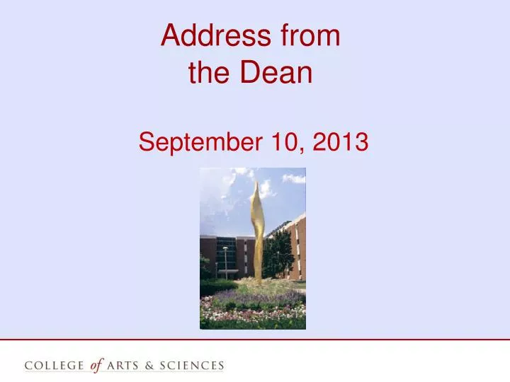 address from the dean