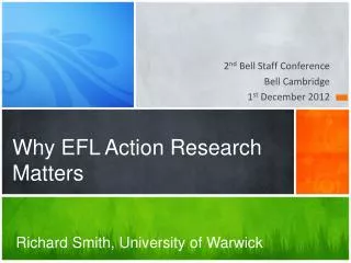 Why EFL Action Research Matters