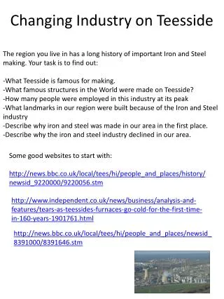 changing industry on teesside