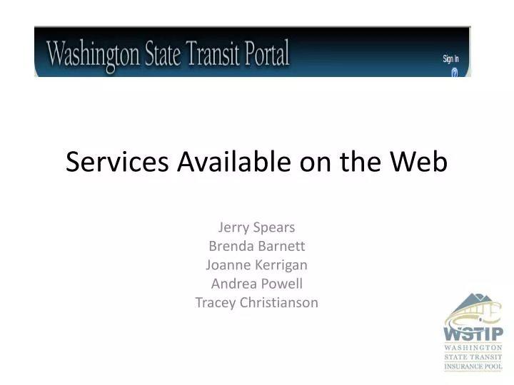 services available on the web