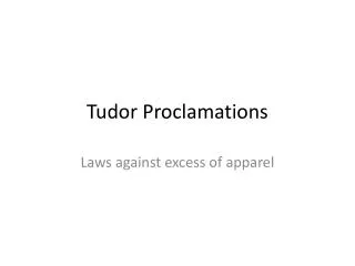 Tudor Proclamations