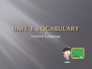 Unit 1 Vocabulary