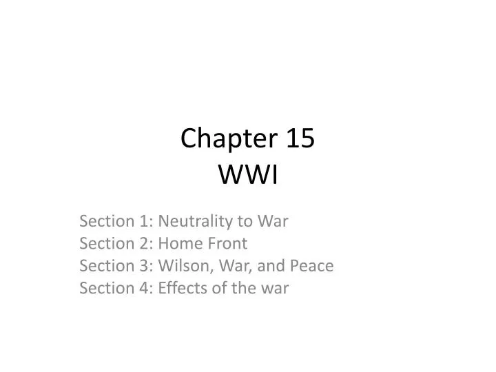 chapter 15 wwi