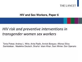 HIV risk and preventive interventions in transgender women sex workers