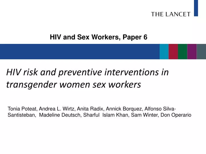 hiv risk and preventive interventions in transgender women sex workers