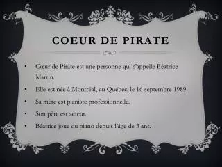 coeur de pirate