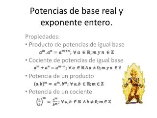 potencias de base real y exponente entero