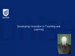 Developing innovation in Teaching and Learning - slide 1