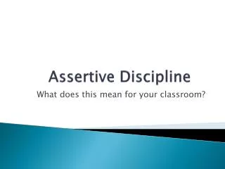 Assertive Discipline