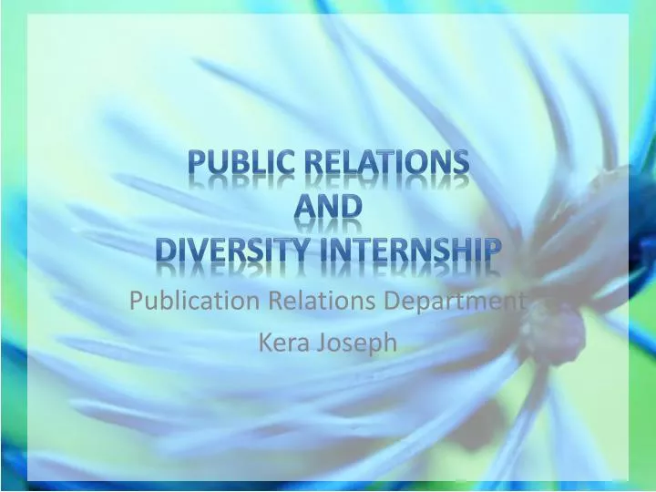 public relations and diversity internship