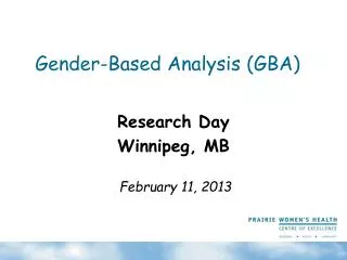 Gender-Based Analysis (GBA)