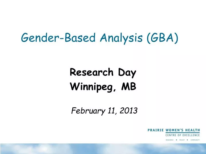 Ppt Gender Based Analysis Gba Powerpoint Presentation Free Download Id 2930902