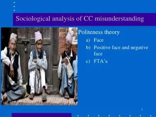 Sociological analysis of CC misunderstanding