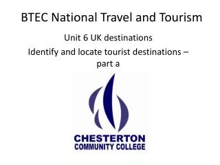 BTEC National Travel and Tourism