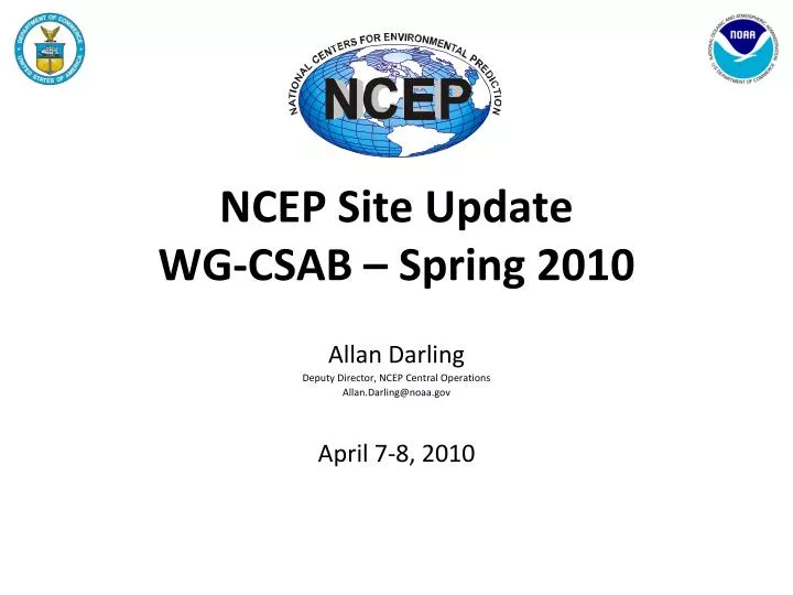 ncep site update wg csab spring 2010