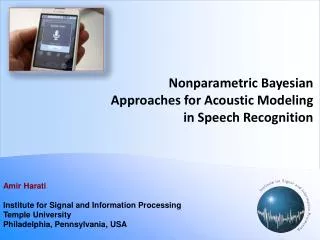 Non p arametric Bayesian Approaches for Acoustic Modeling in Speech Recognition