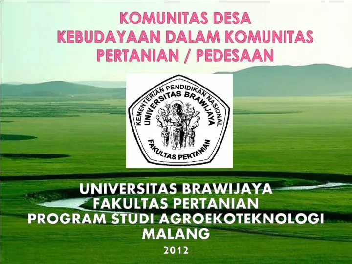 komunitas desa kebudayaan dalam komunitas pertanian pedesaan