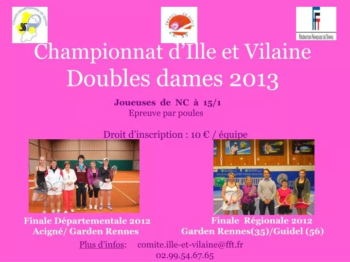 championnat d ille et vilaine doubles dames 2013