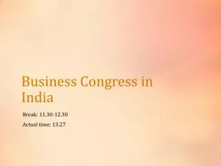 Business Congress in India