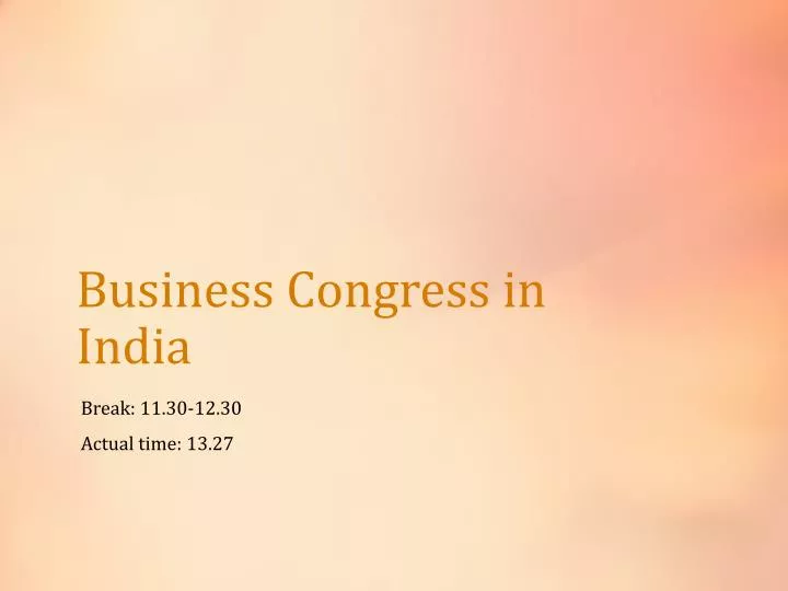 business congress in india