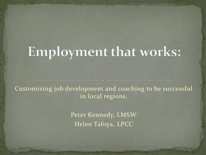 employment that works