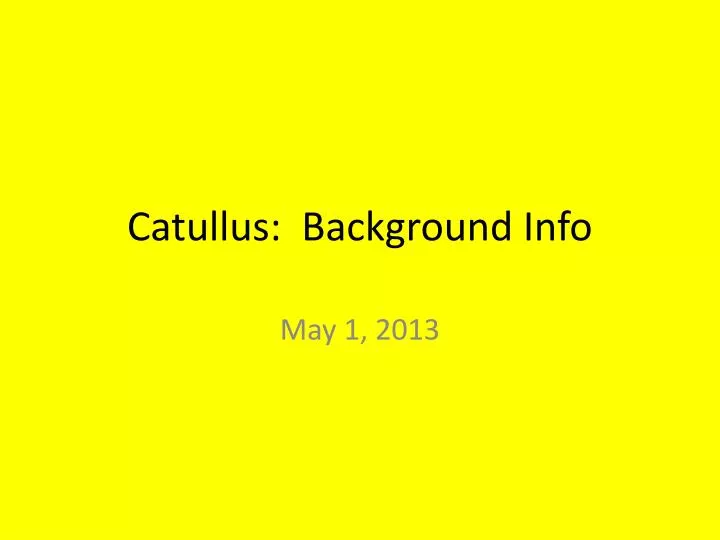 catullus background info